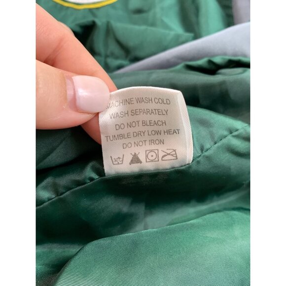 Vintage Green Bay Packers Jacket Men XL Green NFL Windbreaker Full Zip Reebok - Picture 12 of 13